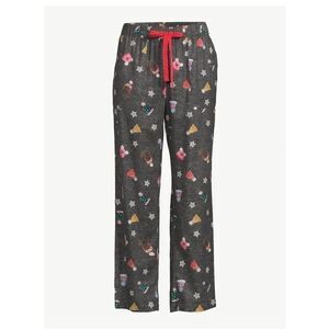 Joyspun Women's Print Flannel Sleep Pants, Size Small